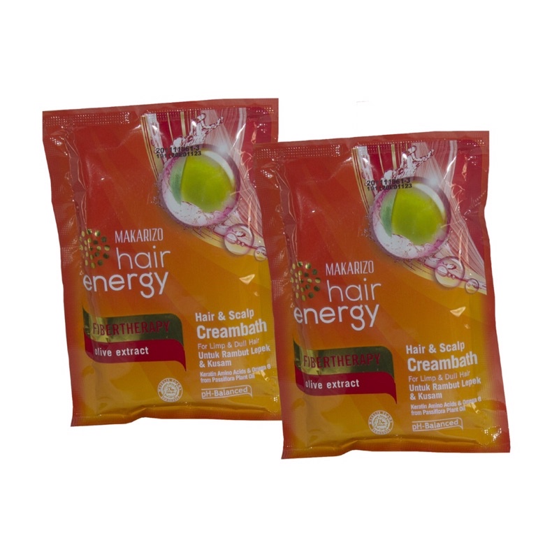 ✿ELYSABETHME✿ 【﻿ＭＡＫＡＲＩＺ ' Ｏ】 makarizo 60 ml hair energy creambath masker rambut sachet besar hairmask anti rambut kering bercabang dengan royal jelly