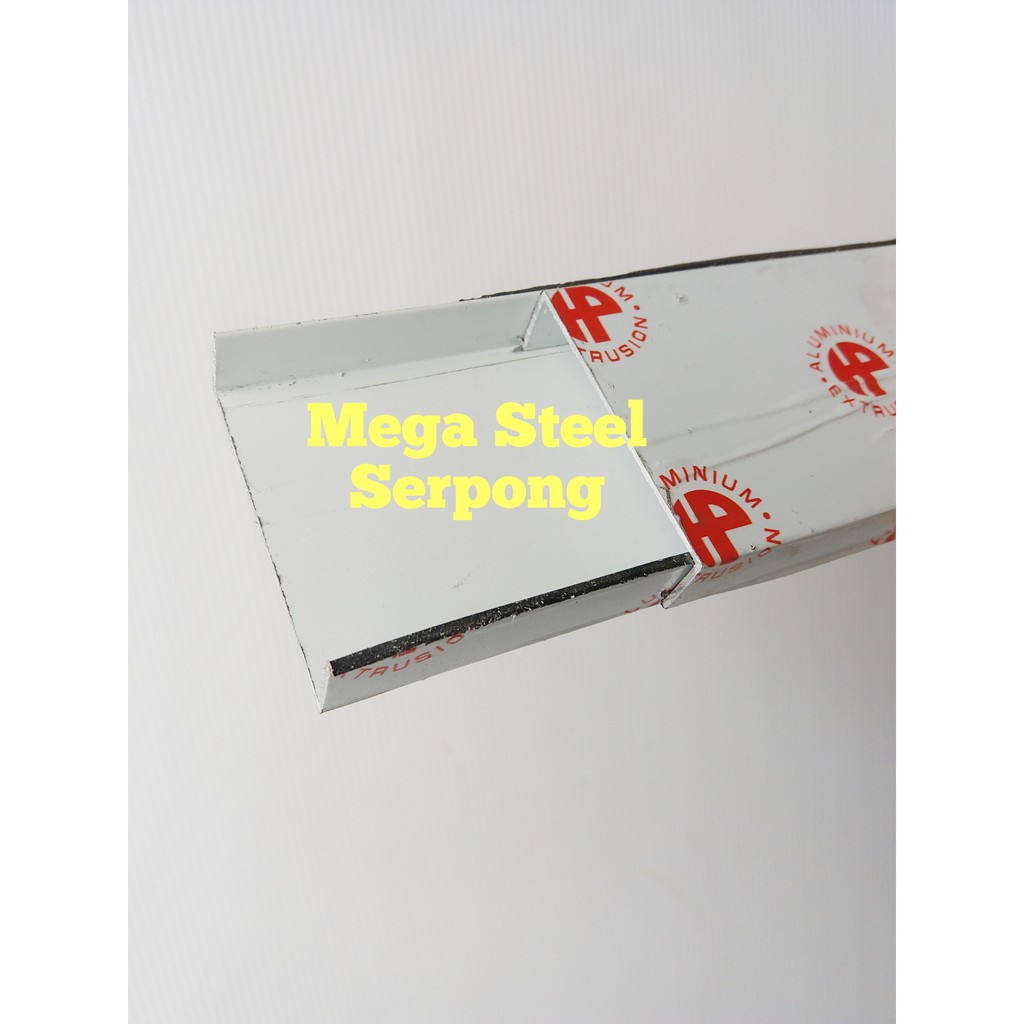 List U Alumunium Putih uk 1.2 cm x 5 cm x 1.2 cm, Panjang 119.5 cm