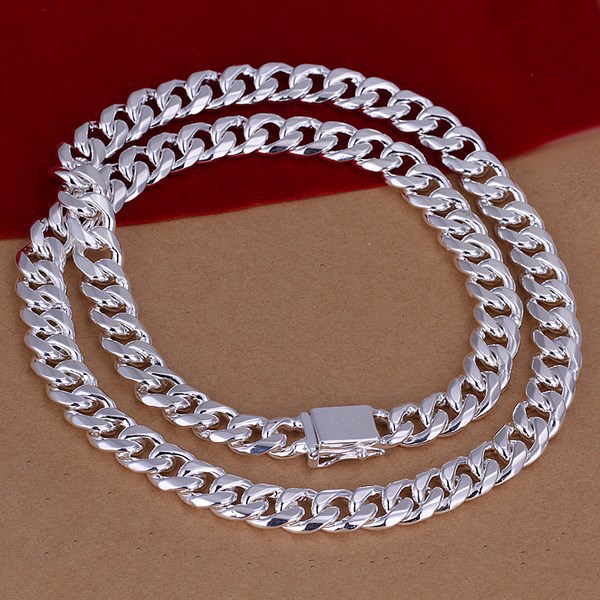 Kalung Bahan Stainless Steel Warna Silver Ukuran 10MM Untuk Wanita