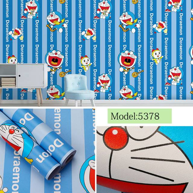 Wallpaper kartun Doraemon Garis Biru