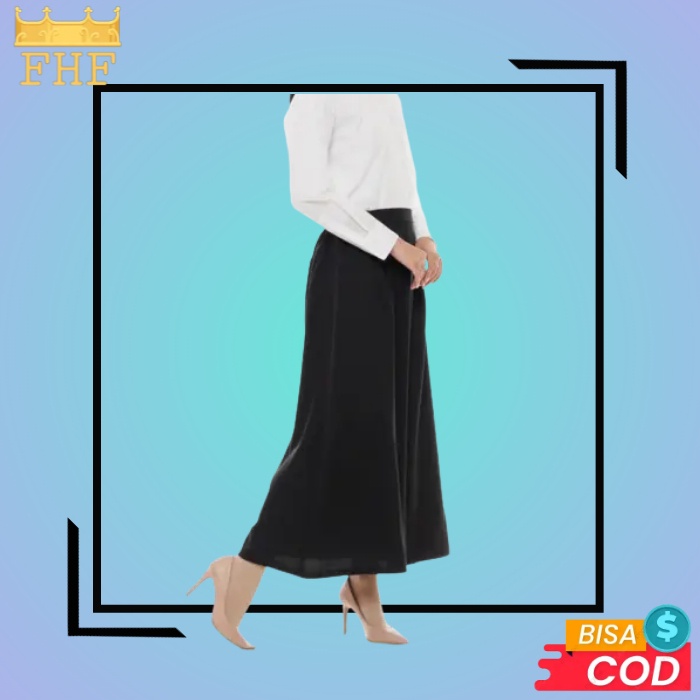 Bawahan Muslim Wanita | Basic Skirt Hitam | Rok Polos