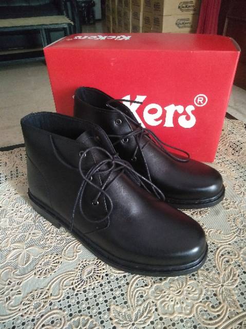 Sepatu PDH Tali Kulit Asli Pria Sepatu Paskibra Kantor Security