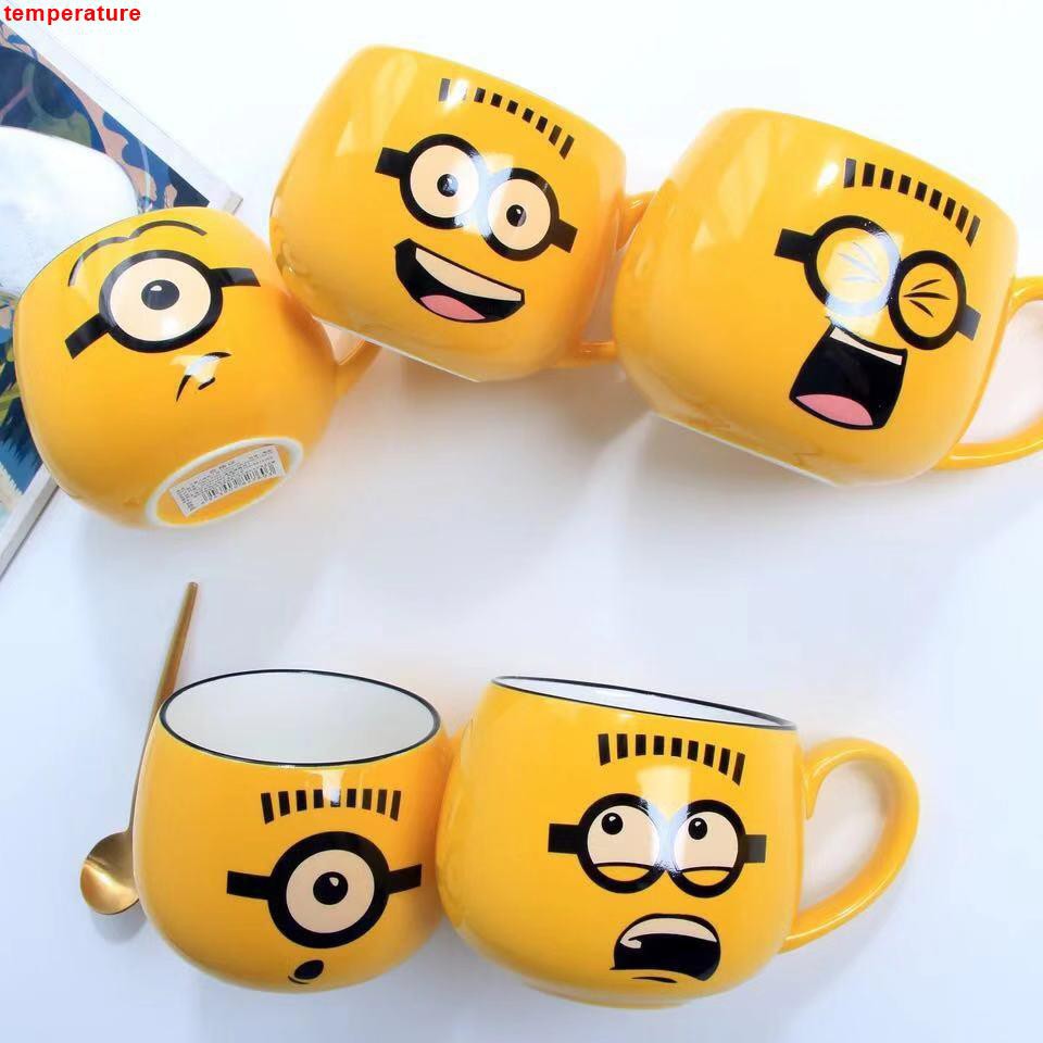 Cangkir Kopi Desain Minions Lucu Bahan Keramik Untuk Couple