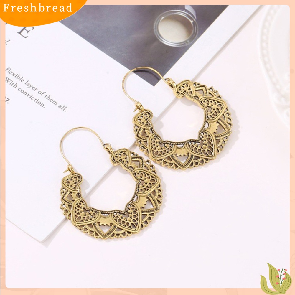 Fresh| Anting Tusuk Gantung Wanita Desain Hatibunga Hollow Gaya Vintage Untuk Pestahadiah