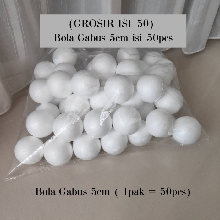 

Bola Gabus 5cm / Bola Gabus Styrofoam diameter 5cm HARGA GROSIR 50 pc