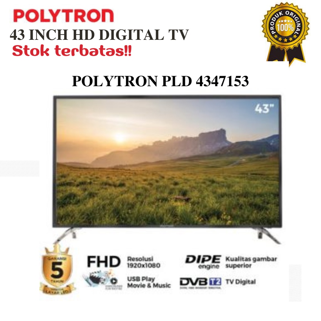 POLYTRON LED DIGITAL 43 Inch TV PLD 4347153