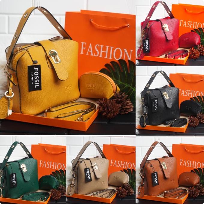 Tas wanita batam Fosil 023 LOCKDOWN tas bahu import premium murah