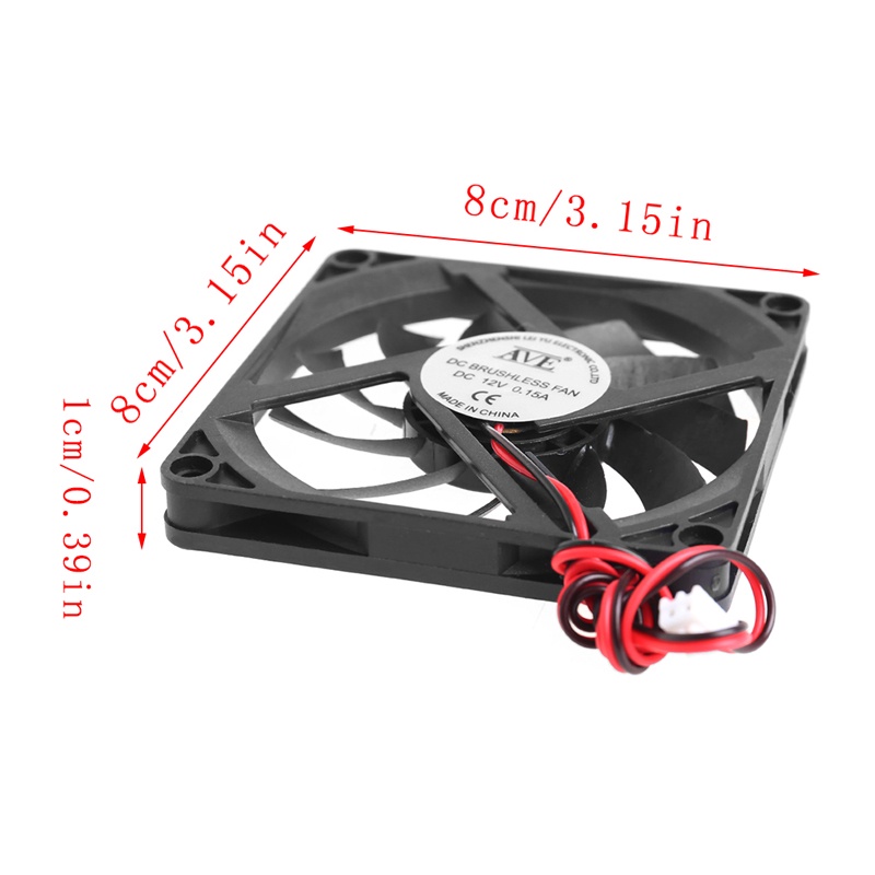 Cre 8010 Untuk DC Brushless Fan 8CM Pendingin 80mm DC12V 0.15A Cooler Fan 80X80X10mm 2Pin 2600rpm Kuat &amp; Tidak Berisik