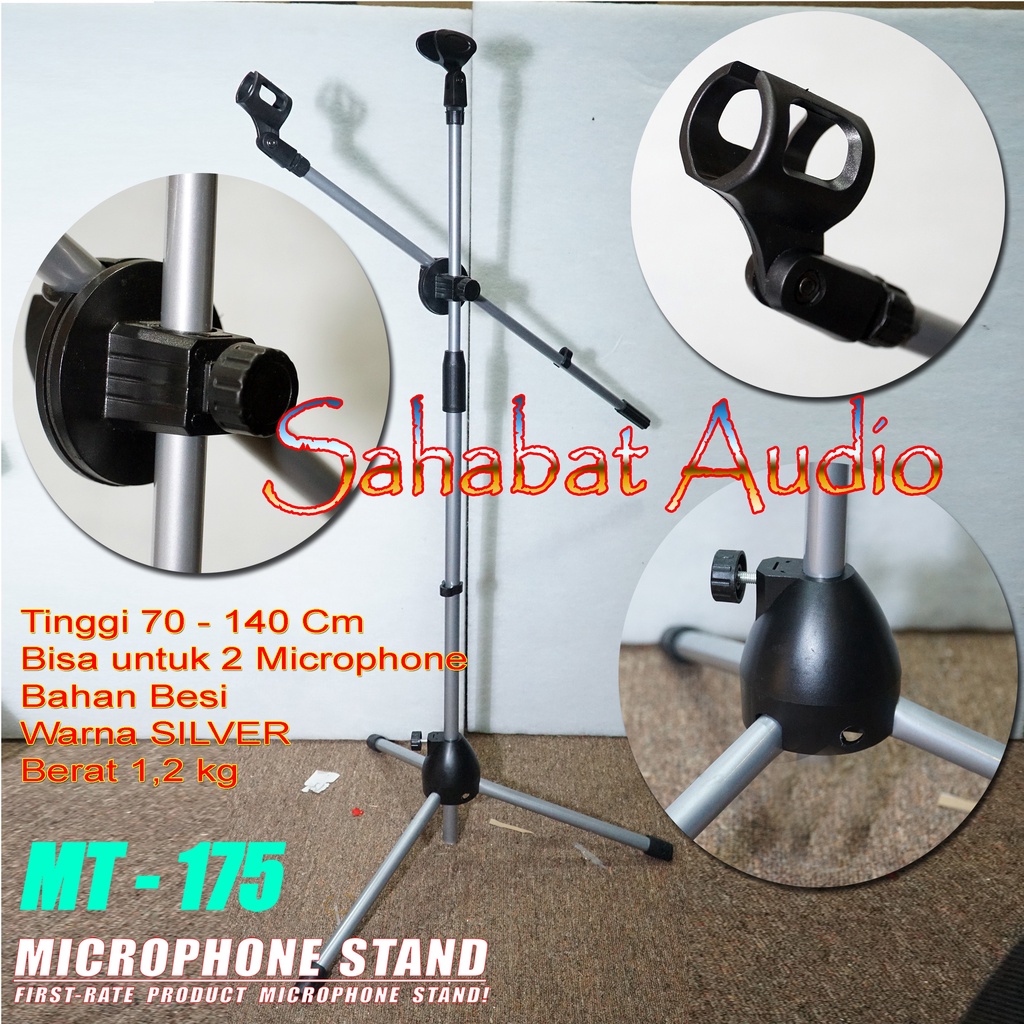 Stand Mic Tinggi MT 175 / Microphone Stand MT-175 / Stand Mic Lantai / Stand Mic Karaoke