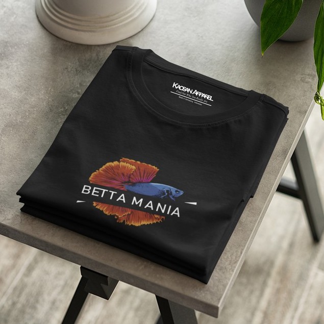 Kaos Ikan Cupang "Betta Mania" - Kaos Betta Fish/Kaos Ikan Cupang/Baju Betta Fish/Baju Ikan Cupang