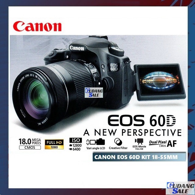 [NEW] KAMERA CANON EOS 60D + LENSA KIT 18-55MM IS - GARANSI 1 TAHUN - FREE ACCESORIES CAMERA DSLR 4-1
