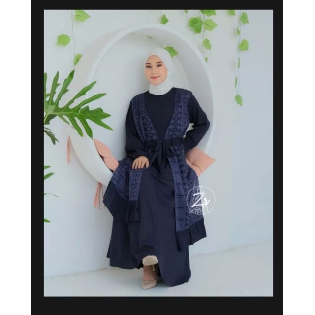 DRESS ALEEMA ORI BY ZR// ITY CREPE GAMIS MODERN TERBARU