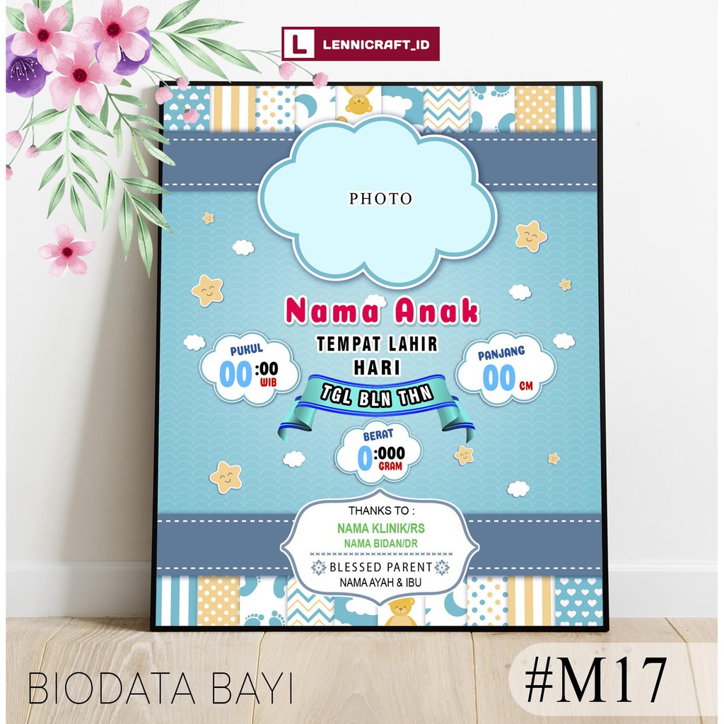 

LC.ID - Kado Unik Biodata Bayi dan Anak Full Colour Kekinian Free Cetak + Frame A4
