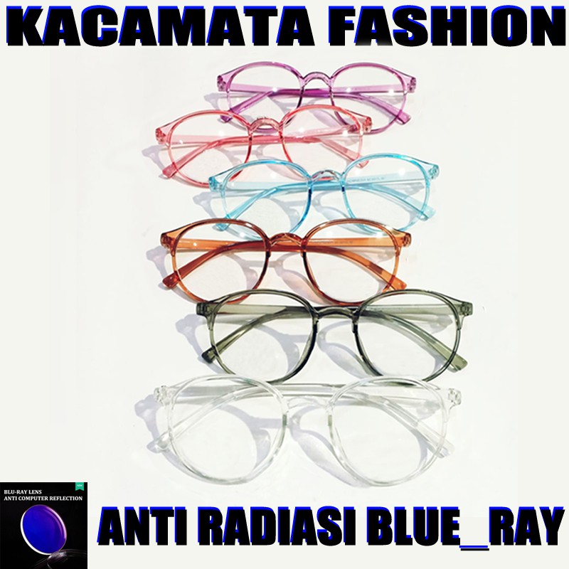 Kacamata Fashion Transparan Lensa Blueray Pria Wanita Glasses Kaca mata Gaya Kaca mata Antiradiasi