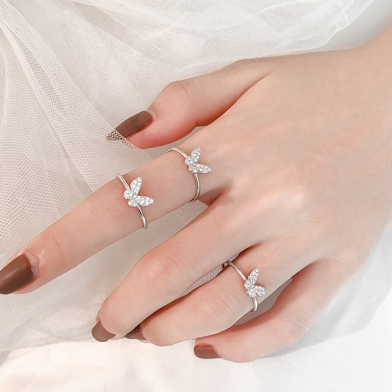 Cincin Butterfly Adjustable Gaya Korea Untuk Wanita