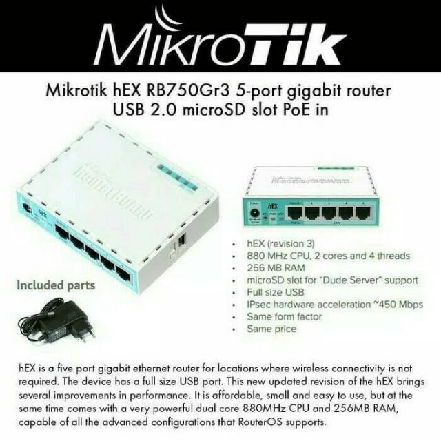 Mikrotik Routerboard RB750Gr3 hEX