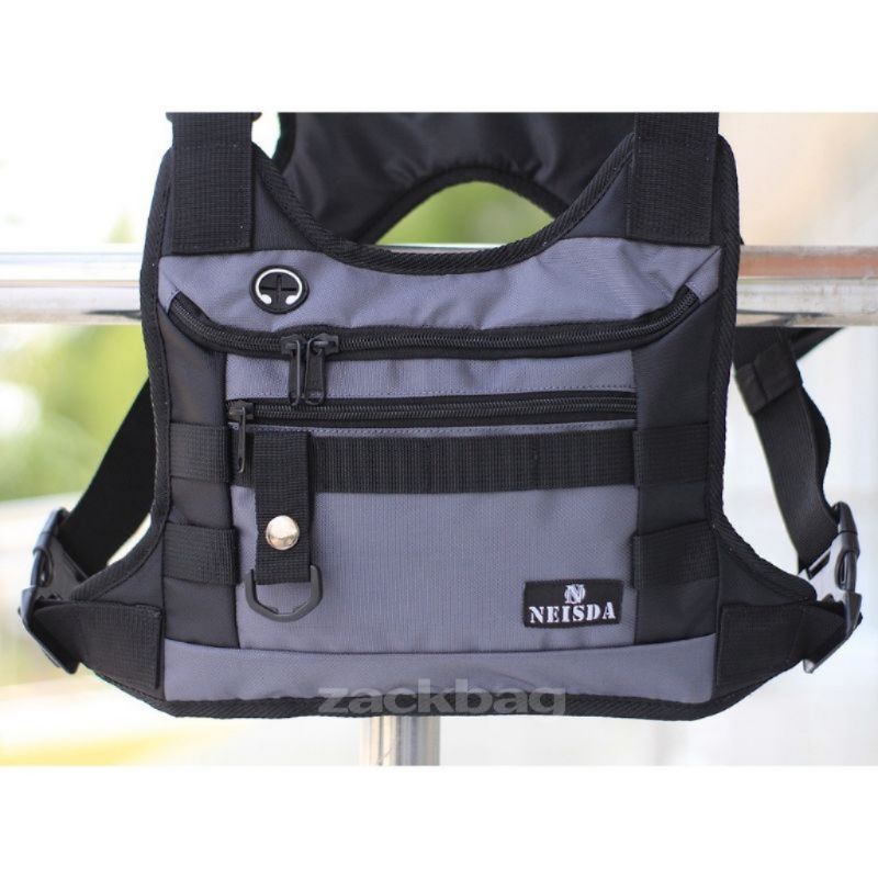 Tas dada Chest bag rig Tas dada pria Neisda Gray - Black kombinasi