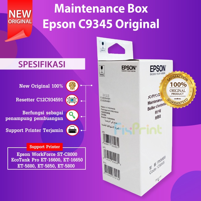 Jual Epson C9345 Maintenance Box L15150 L15160 Pembuangan Printer M15140 New Original Shopee 1897