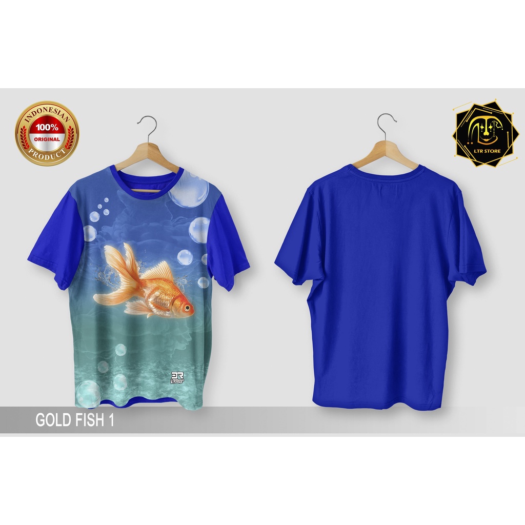 [ BAYAR DI TEMPAT ] BAJU PRINTING GAMBAR GOLD FISH 1 - KAOS DISTRO ORIGINAL GAMBAR HEWAN IKAN HIAS I