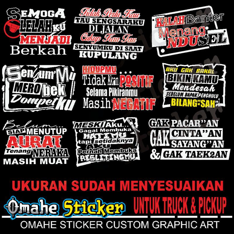 Sticker cutting kaca samping mobil Truck canter