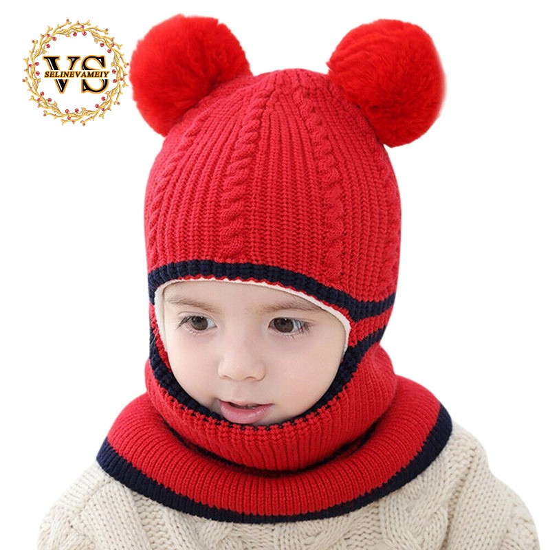 boys red hat and scarf