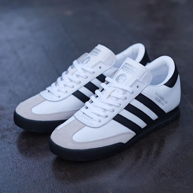 SEPATU PRIA KEREN SNEAKERS PRIA KEREN  ADIDAS BECKENBAUER WHITE BLACK ORIGINAL