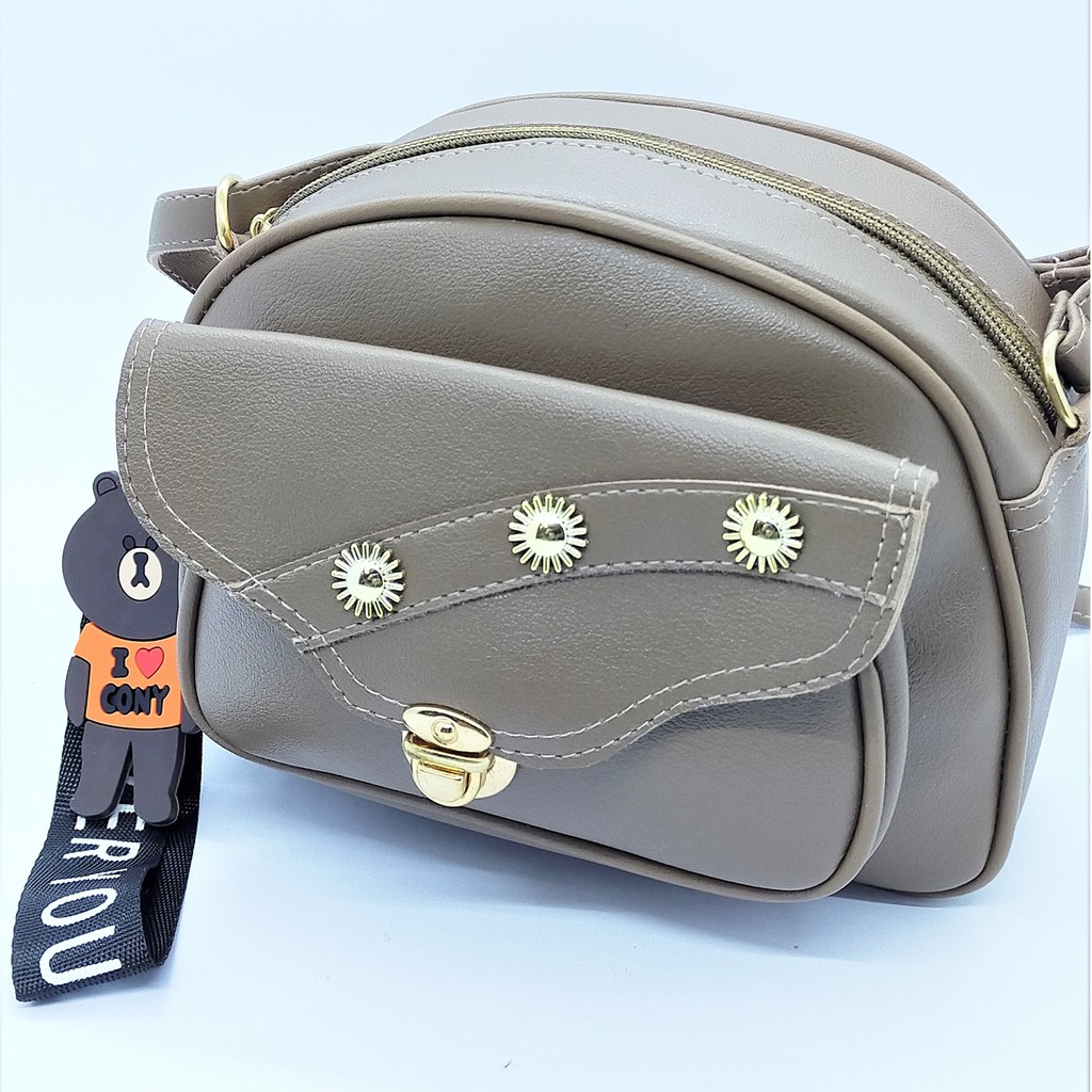 TAS SELEMPANG SLING BAG MINISO OVAL GREISY