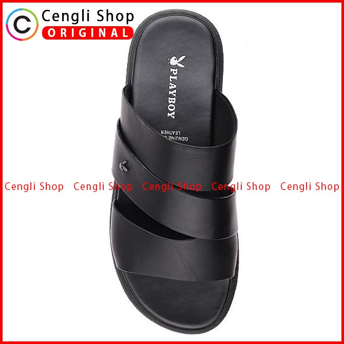 SANDAL PLAYBOY SLIDE CASUAL PRIA ORIGINAL KULIT ASLI ORI TERBARU PLY7