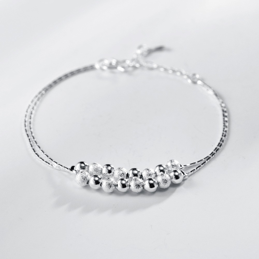 S925 Silver Heart Pendant Chain Bracelet Ladies Flower Bracelet