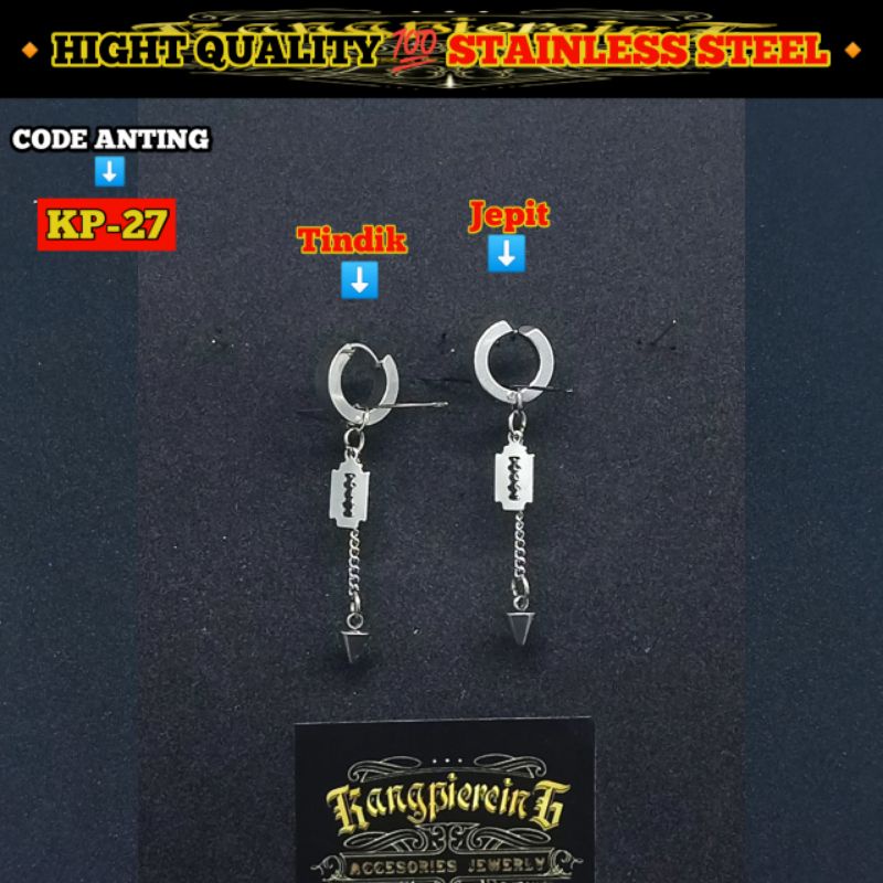 TERBARU ANTING GANTUNG KOREA BTS TINDIK DAN JEPIT 100% STAINLESS STEEL ASLI