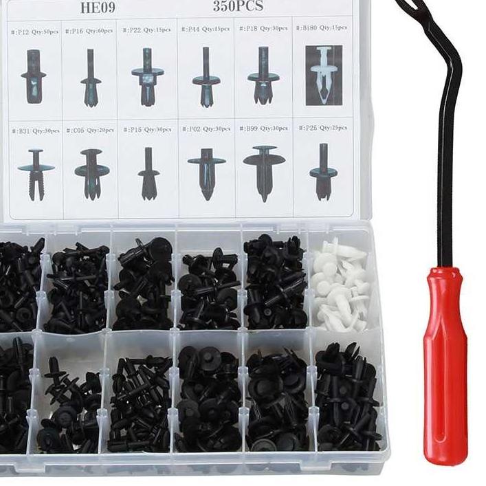 パ Baut Rivet Mobil Universal Car Push Pin Fasteners 350PCS /  Paku Mur Nut Baut Baud Rivet Ripet Kan
