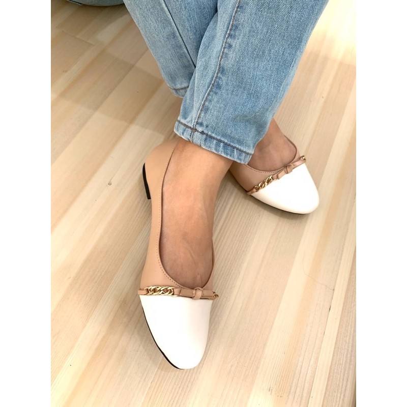 [7.7 Boombastis Sale⚡] - SEPATU SHOES WANITA CKS359 CHAIN LINK BALLERINA FLATS  PREMIUM IMPORT