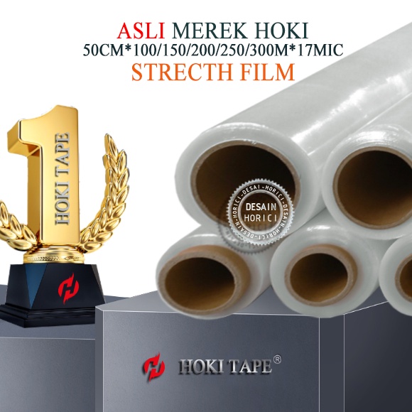 ASLI MEREK HOKI PLASTIK WRAPPING /STRECTH FILM FULL 50cm x 100m x 150m x 200m x 250m x 300m x 17mic