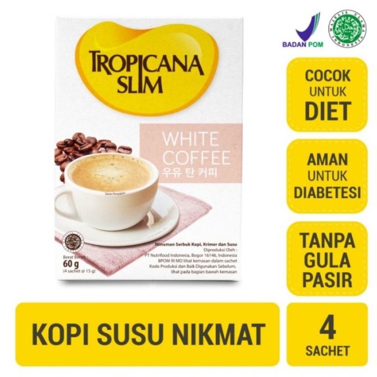 

TROPICANA SLIM WHITE COFFEE SUGAR FREE COFFE KOPI BEBAS GULA