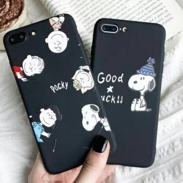 Snoopy cute case iPhone 6 6s 6+ 7 7+ 8 8+ X XR XS  MAX casing~ SNOOPY GOOD LUCK