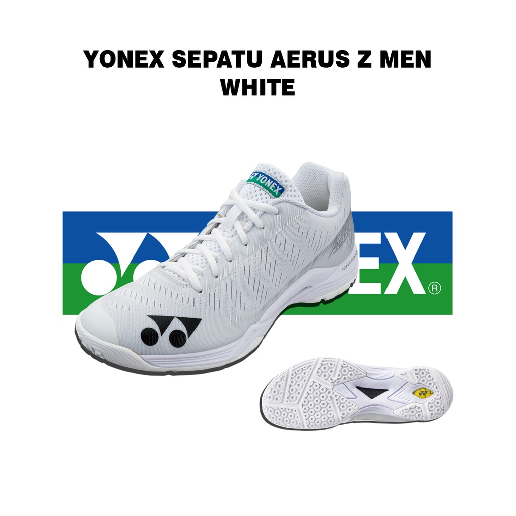 Sepatu Badminton Bulutangkis Import Yonex Aerus Z White Grade Ori