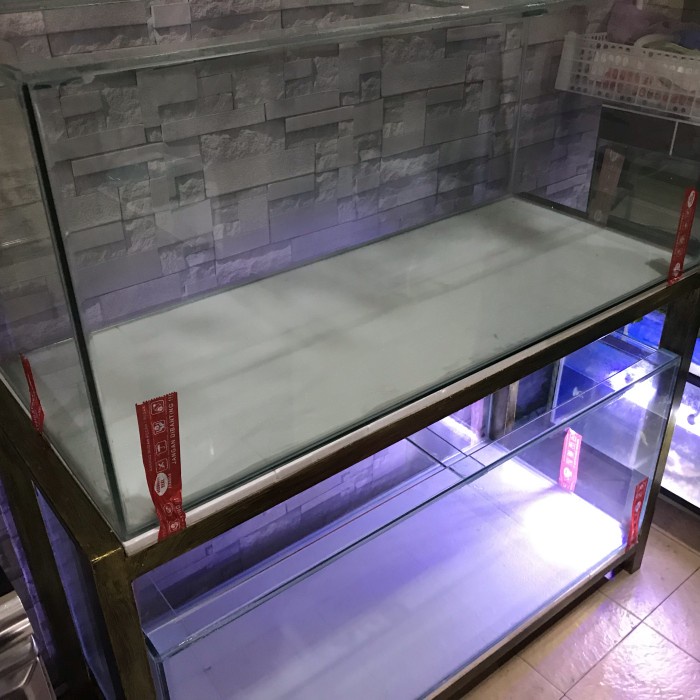 Aquarium 100X50X50 8 Mili + Rak Holo #Putra Aska