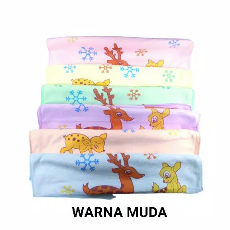 Handuk bayi MICRO FIBER ELASTIS licin lembut 100x50cm warna / baby towel motif warna murah