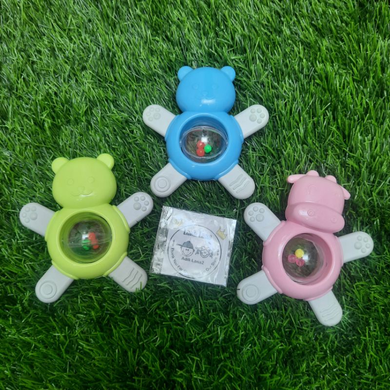 TEETHER rattle karakter. mainan gigitan + kerincingan bayi baby anak