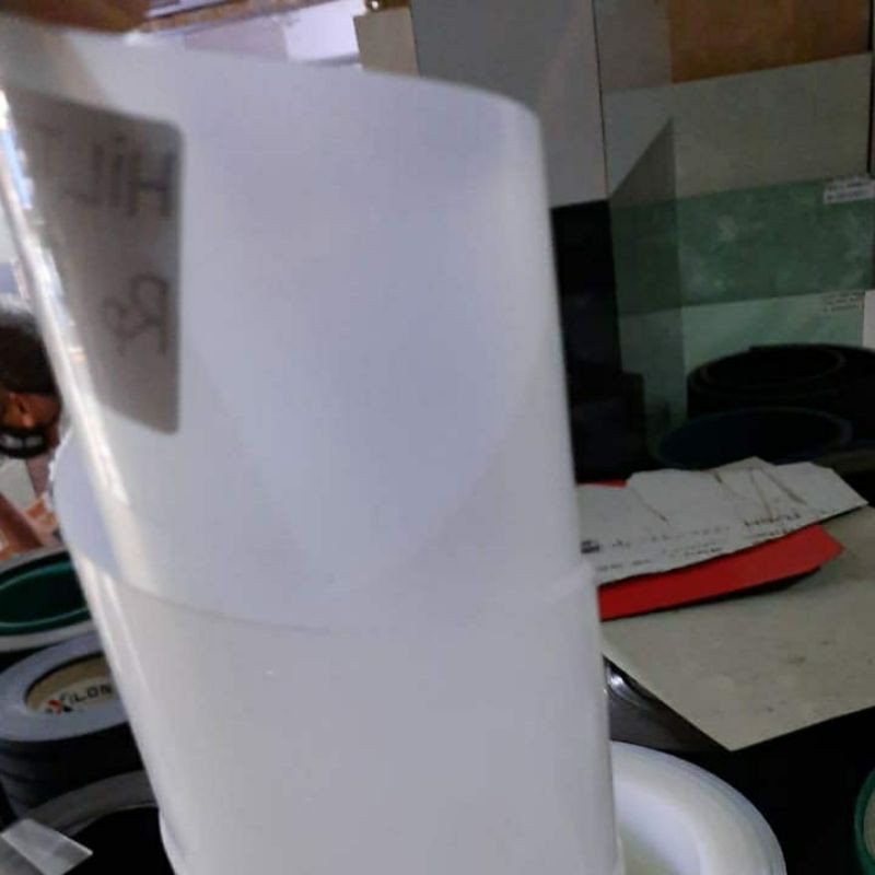 fiber plastik plat penutup pagar tebal 1,2mm lebar tinggi 1meter kanoplas polos putih