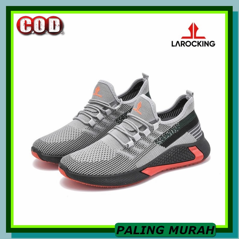 Sepatu Casual Sliip On England Sport Simple Tanpa Tali  Grey Blac LB673 Larocking - Vortex Abu | Se