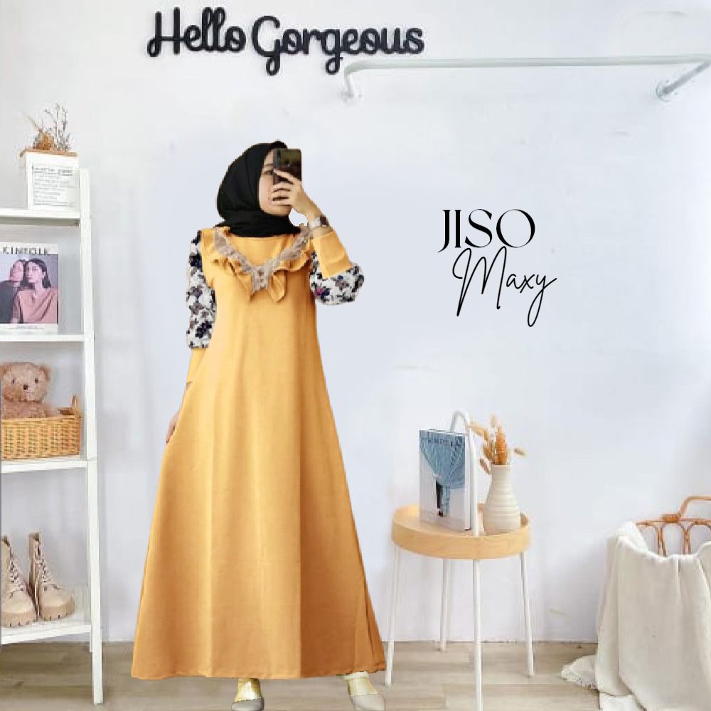 PAKAIAN DRESS WANITA MAXI JISO DMR