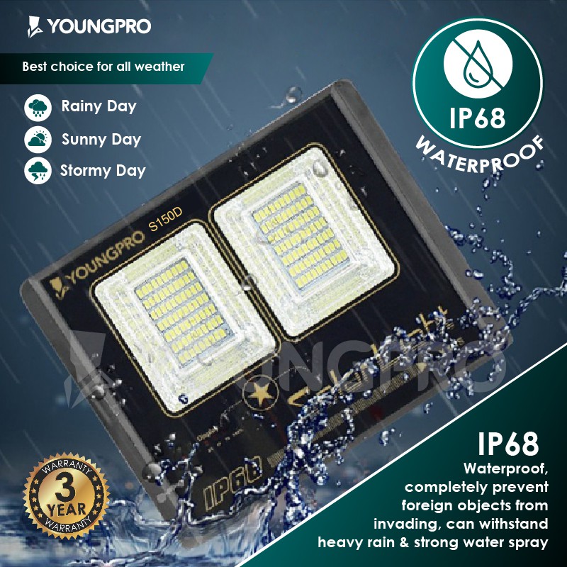 LAMPU SOLAR+ PANEL S150D BERGARANSI 3TAHUN!!!!! YOUNGPRO Lampu Tenaga surya