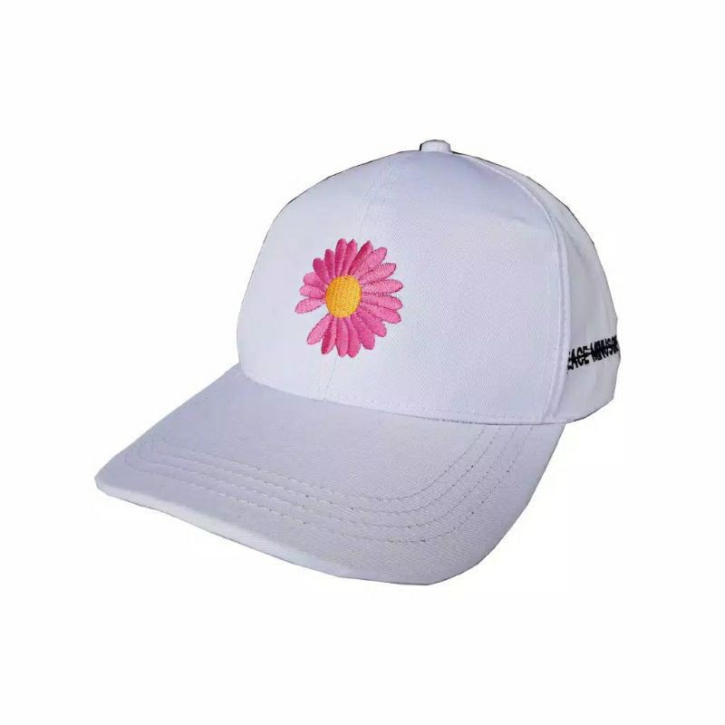 Topi Baseball Motif Bunga Daisy Kecil Gaya Hip Hop Untuk Wanita / Topi-5