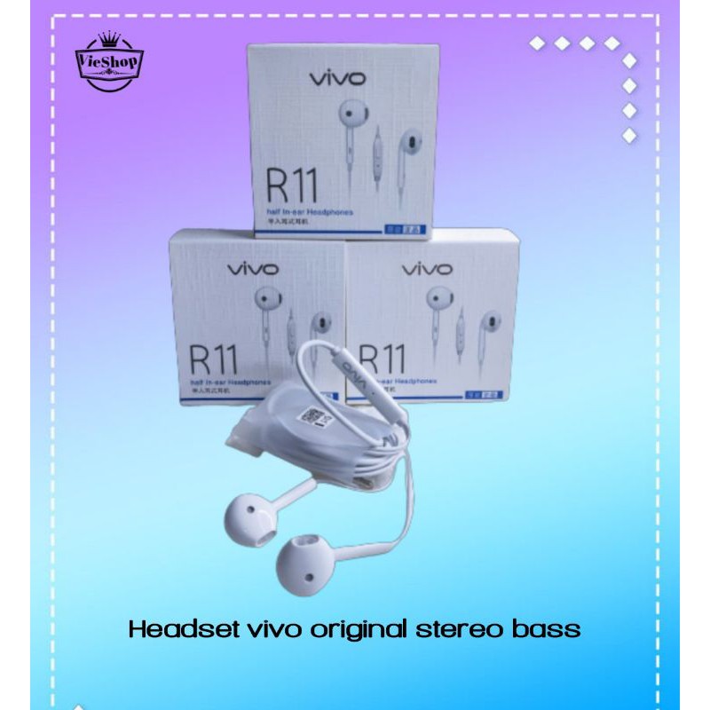 Headset Vivo R11 Stereo Bass Original Audio Jack 3.5mm