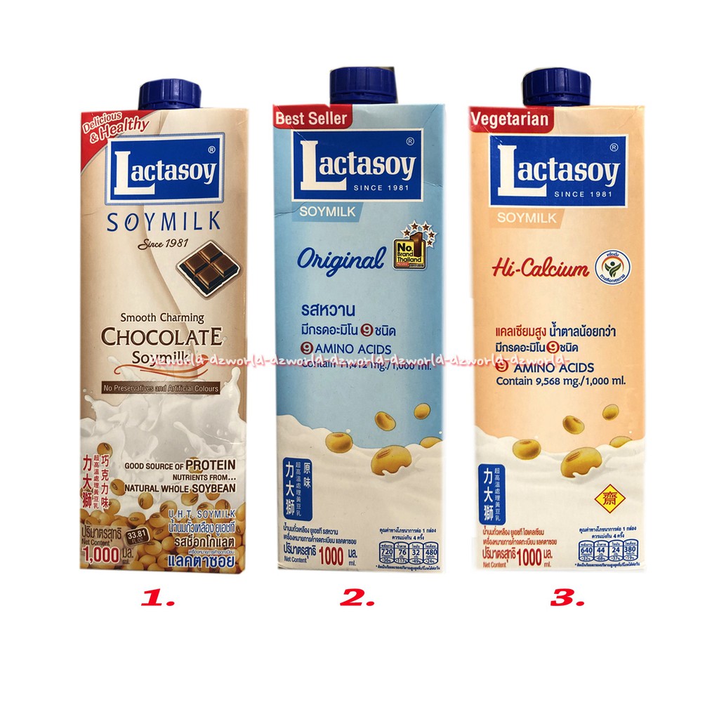 Lactasoy Soymilk 1L Susu UHT Laktasoy Siap Minum Lacto Soy Susu Soya Kedelai Siap Minum Konsumsi