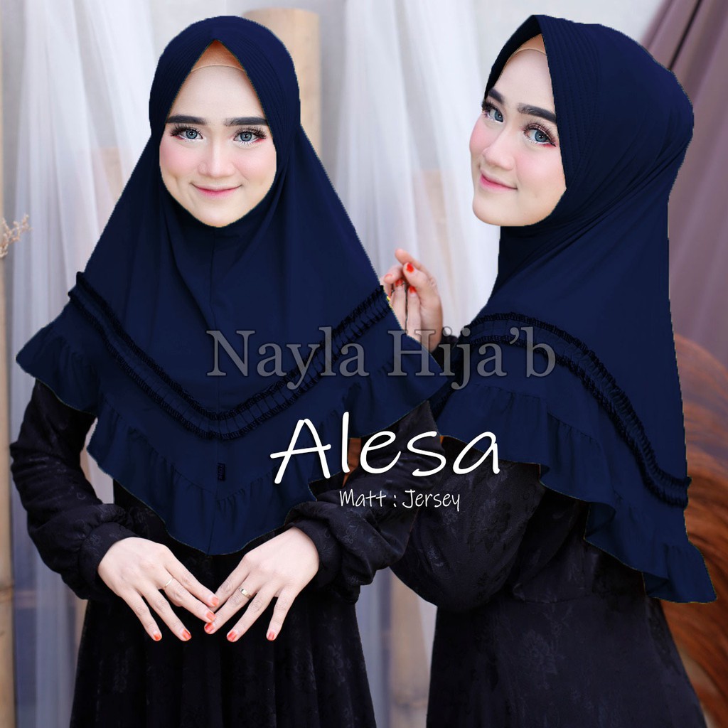 Jilbab Instan terbaru Hijab Bergo Alesa Kerudung Jersey Premium termurah dan terlaris Nayla Hijab-3