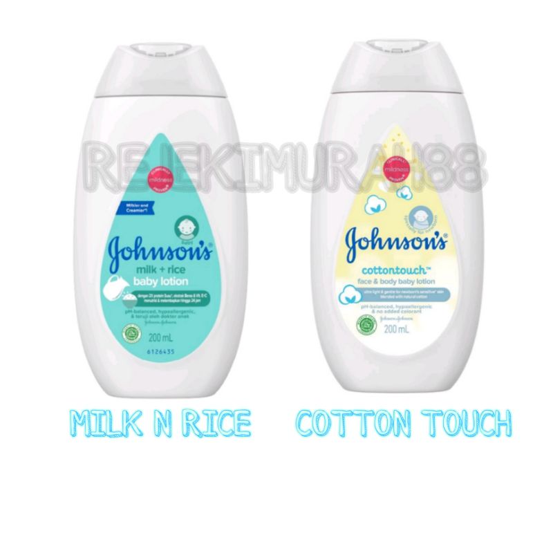 Johnsons Baby Lotion Milk &amp; Rice / Cotton Touch 500ML/ 200ML