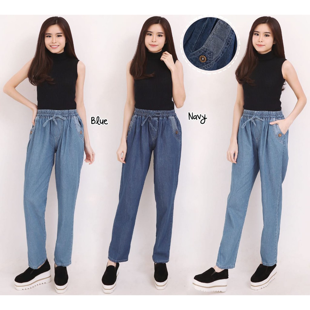 SB Collection Celana Panjang Tania Longpants Casual Jumbo Jeans Wanita