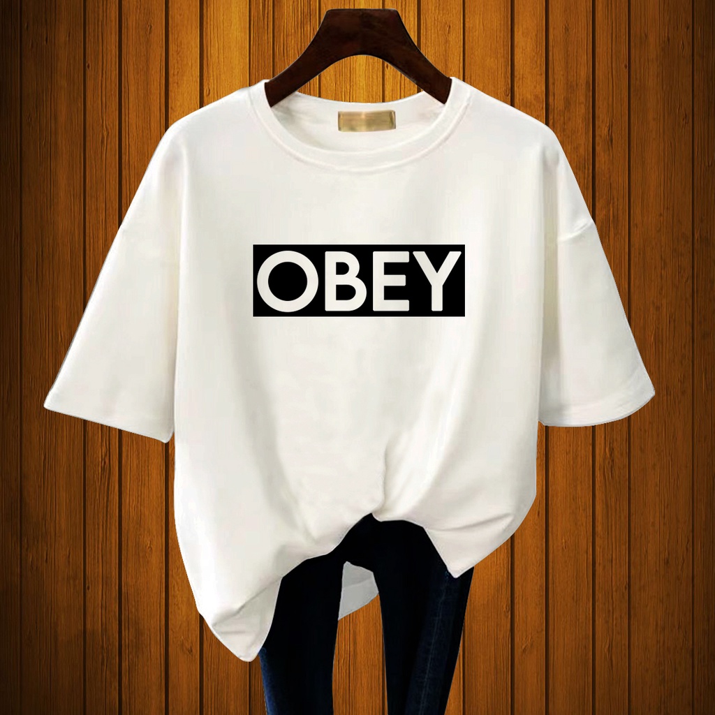 CALVIERO SHOP - BAJU KAOS ATASAN WANITA PRINT OBEY PRINT